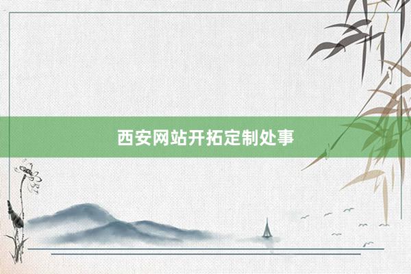 西安网站开拓定制处事